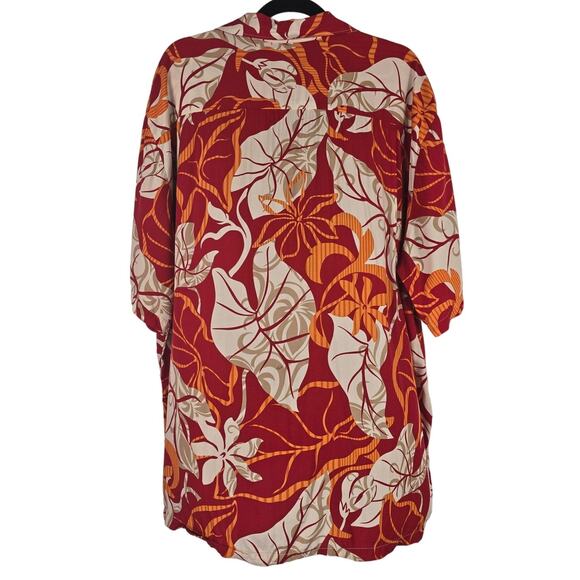 Hilo Hattie The Hawaiian Original Red Orange Men's Short Sleeve Shirt 2XL - Picture 2 of 4